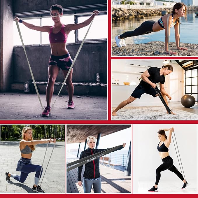 Resistance Bands, Pull Up Bands, Workout Bands for Exercise, Thick Heavy Resistance Band Set with Door Anchor, Elastic Bands for Body Stretching, Crossfit Training at Home/Gym Men & Women Women