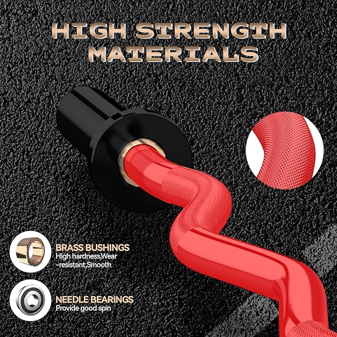 Barbell Bar for Weightlifting - 7FT Heavy Duty (1500LB/700LB), 4FT Short (500LB), 47" EZ Curl Bar - Fits 2" Standard Plates - Home Gym Strength Training