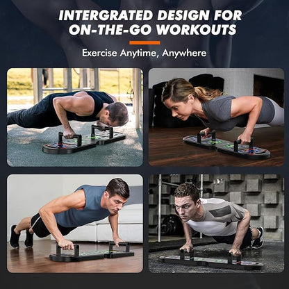 Portable Home Gym Workout Equipment, Push Up Board, Pilates Bar & Fitness Accessories with Resistance Bands for Upper Body Strength Training Full Body Workout at Home