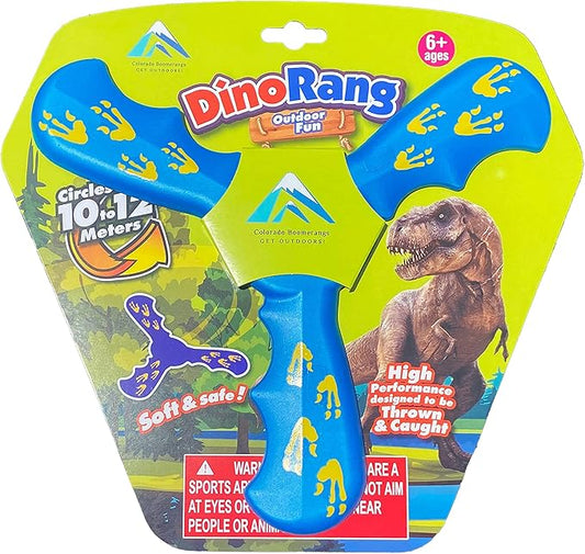 Dinorang Blue Boomerang - Great Beginner Boomerang for Kids or Adults. Soft and Safe.
