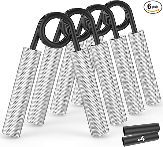 Grip Strength Trainer 6 Pack,50LB-300LB Metal Hand Grip Strengthener,Non-Slip Heavy-Duty Forearm