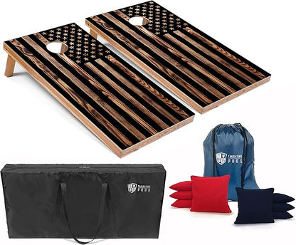 Tailgating Pros Cornhole Boards - 4'x2' Lightweight Cornhole Game- Includes Carrying Case, Set of 8 Corn Hole Bags & Tote