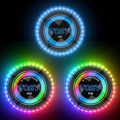 TOSY Bundle of 3-2X RGB Black + Blue - Frisbee 108 LEDs, 16 Million Colors