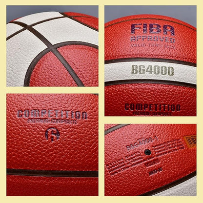 Training Soft Touch Rubber and Faux Leather Fighting Basketball, High Bounce Indoor Outdoor Basketball Gift