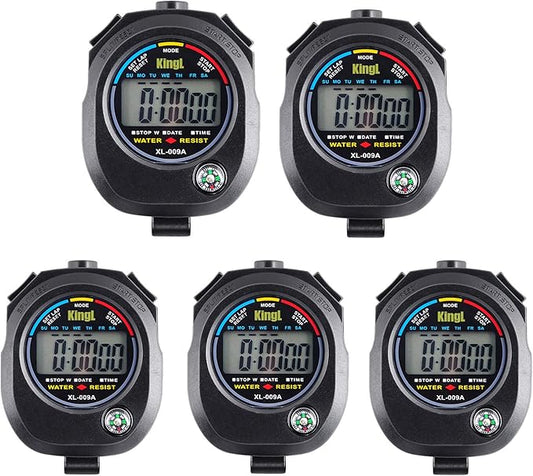 KingL Digital Stopwatch Timer - Interval Timer with Large Display (Stopwatch*5)