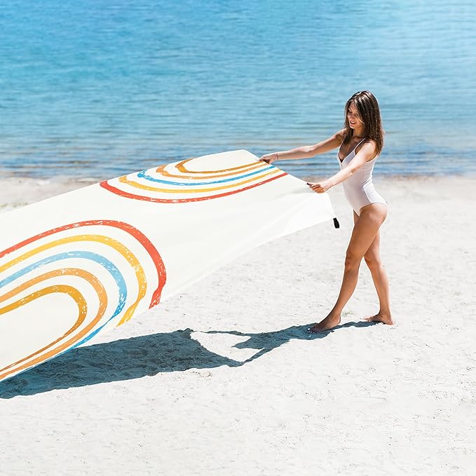 110''×118'' Beach Blanket, Waterproof Sandproof Beach Mat Lightweight Outdoor Picnic Blanket for Travel, Camping, Hiking