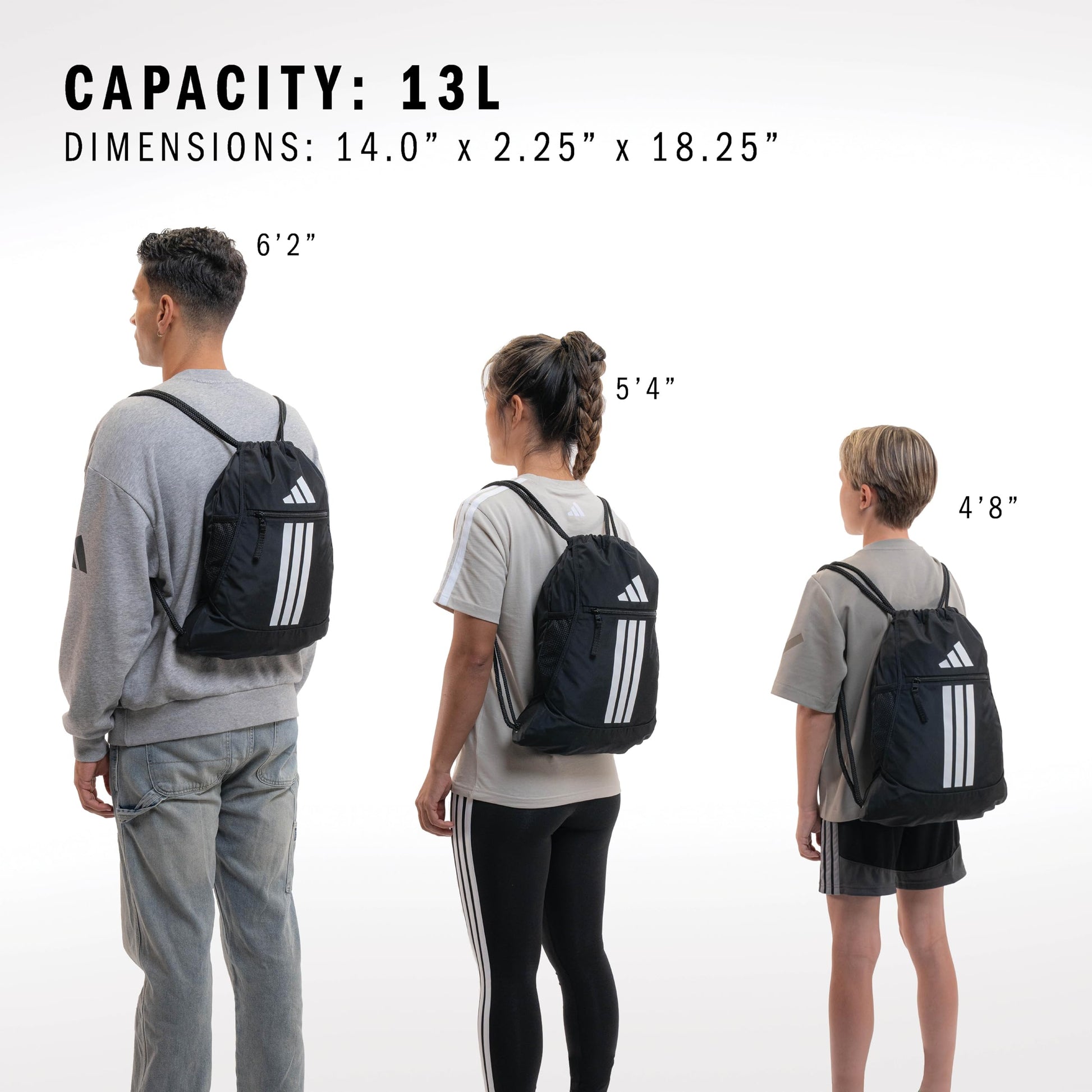 adidas Alliance Sackpack – Drawstring Backpack for Sports, Small Gym Bag, Twill Onix Grey/Black/3