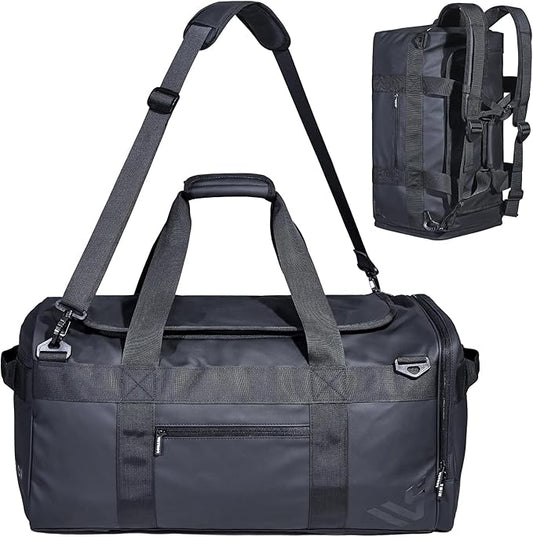 Duffle Backpack Heavy Duty Gym Bag for Men, 50L Convertible Travel Duffel Water Resistant Large