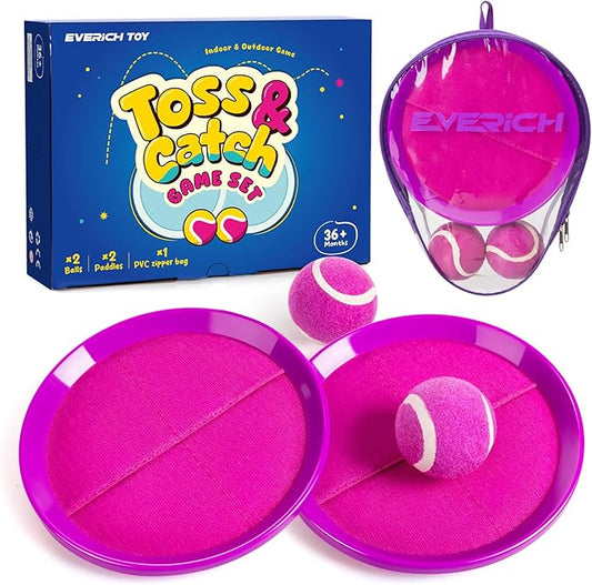 EVERICH Upgraded Toss and Catch Ball Game Set - Indoor and Outdoor Games for Kids 3-12, Beach Sand