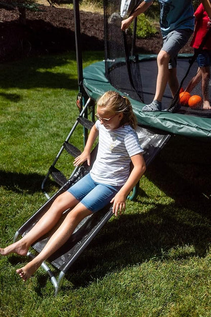 Trampoline Pro The Original Trampoline Slide and Climber Universal Trampoline Ladder Alternative Heavy Duty Steel Construction Fold and Stow Safely Easy to Climb & Slide