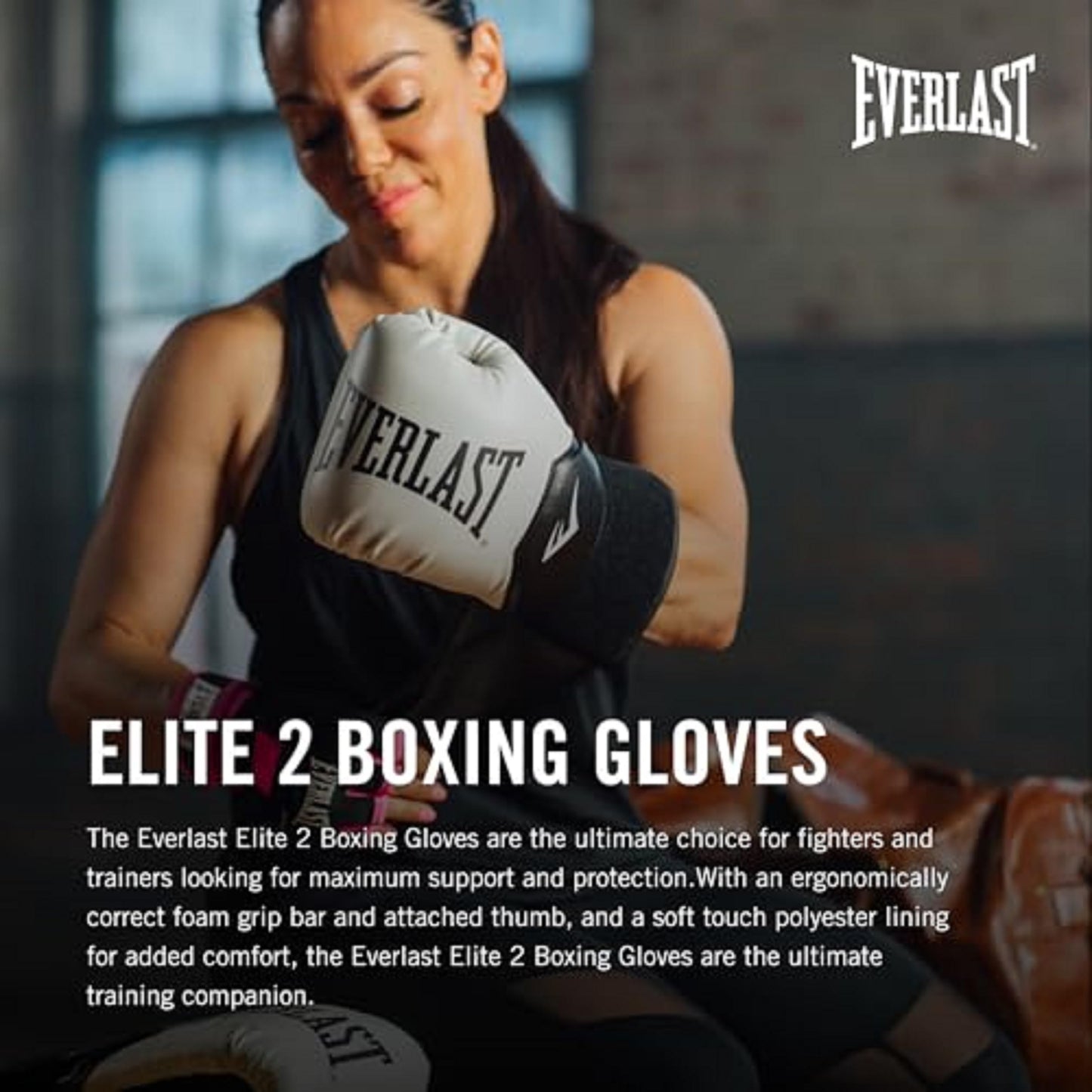 Everlast Elite 2 Womens Boxing Gloves | Heavy Bag Training | Tan | 12oz