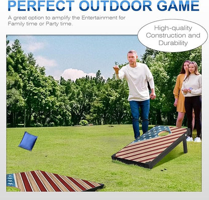 2’x3’ Cornhole Boards Set, Cornhole Outdoor Game Set - Corn Hole Toss Boards Set with 8 Cornhole Bags and 2 Cornhole Boards, Cornhole Sets for Adults Lawn Outside Backyard Games