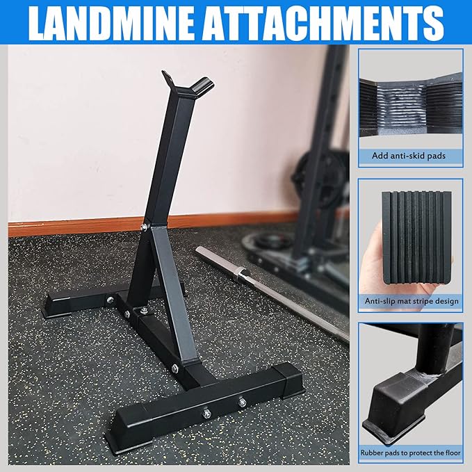 Viking Press Landmine Handle for 2-Inch Barbell, Hack Squat T-Bar Row Attachment Strength Training Accessories, Shoulder Press Landmine Attachment Equipment
