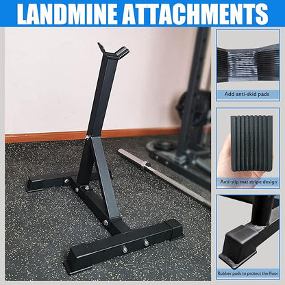 Viking Press Landmine Handle for 2-Inch Barbell, Hack Squat T-Bar Row Attachment Strength Training Accessories, Shoulder Press Landmine Attachment Equipment