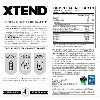 Original BCAA Powder Mango Madness | Sugar Free Post Workout Muscle Recovery Drink with Amino Acids | 7g BCAAs for Men & Women | 90 Servings
