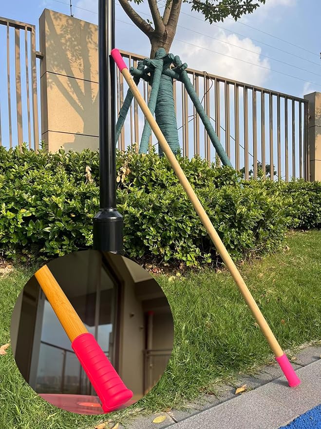 5ft Yoga Stick from Natural Bamboo with Non-Slip Handle-Stretching Stick for Mobility, Flexibility,Exercise,Workout, Physical Therapy,Pilates,Balance Fitness-Access Online Video Guide Without Any Info