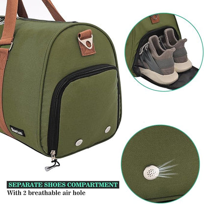 Kuston Sports Gym Bag with Shoe Compartment&Wet Pocket,Travel Duffel bag,Weekend Bag,Workout Bag Suitable for Men and Women