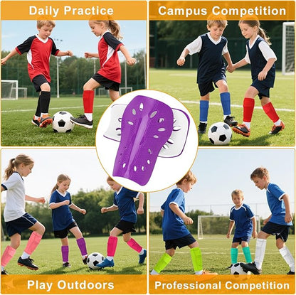 2 Pairs Shin Guards Soccer for Kids,Shin Pads Extra Lightweight Breathable Slide in Shin Guard for Football Training Match Outdoor Activities Protective Slip-in Shin Guards for Boys Girls