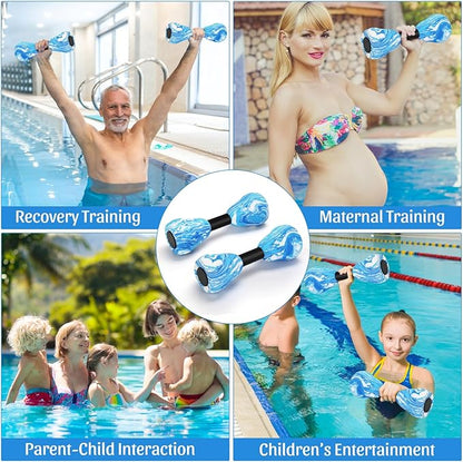 Camouflage Aquatic Dumbbells,2Pcs Foam Water Weights Aerobic Exercise Fitness Equipment Dumbbells, Pool Resistance Swimming Training for Adults/Kids/Men/Women Weight Loss, Beginner Swimming Training