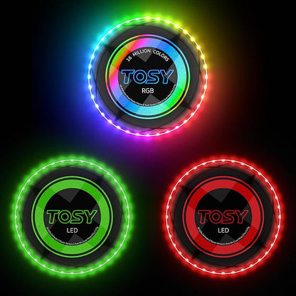 TOSY Bundle of 3 - RGB Black + Red + Green - Frisbee 108 LEDs, 16 Million Colors