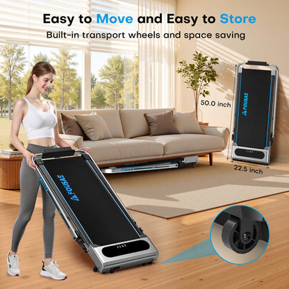 FOUSAE 5 in 1 Foldable Treadmill, 7.5 MPH Treadmills for Home with App Compatible, Treadmill with