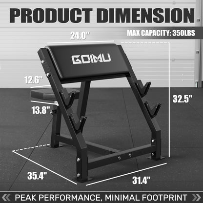 GOIMU PC01 Preacher Curl Bench, Seated Arm Isolated Barbell Dumbbell Bicep Station, Adjustable