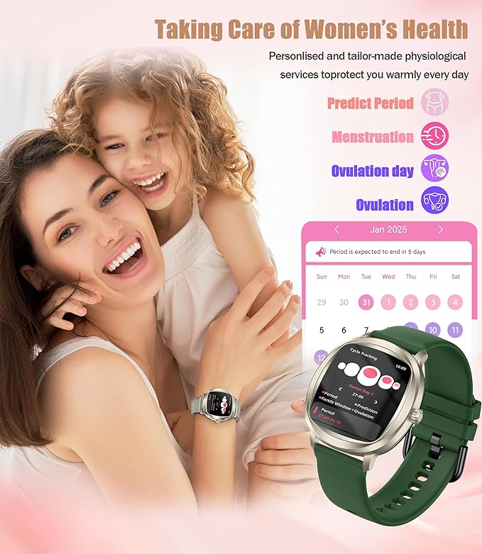 Women's 2pc Band Sports Watch/Smart Watch 1.72" Fitness Tracker with Heart Rate Monitor, 100+ Sports Modes, Sleep Tracking, 7-Day Battery, IP68 Waterproof (Champagne Gold)