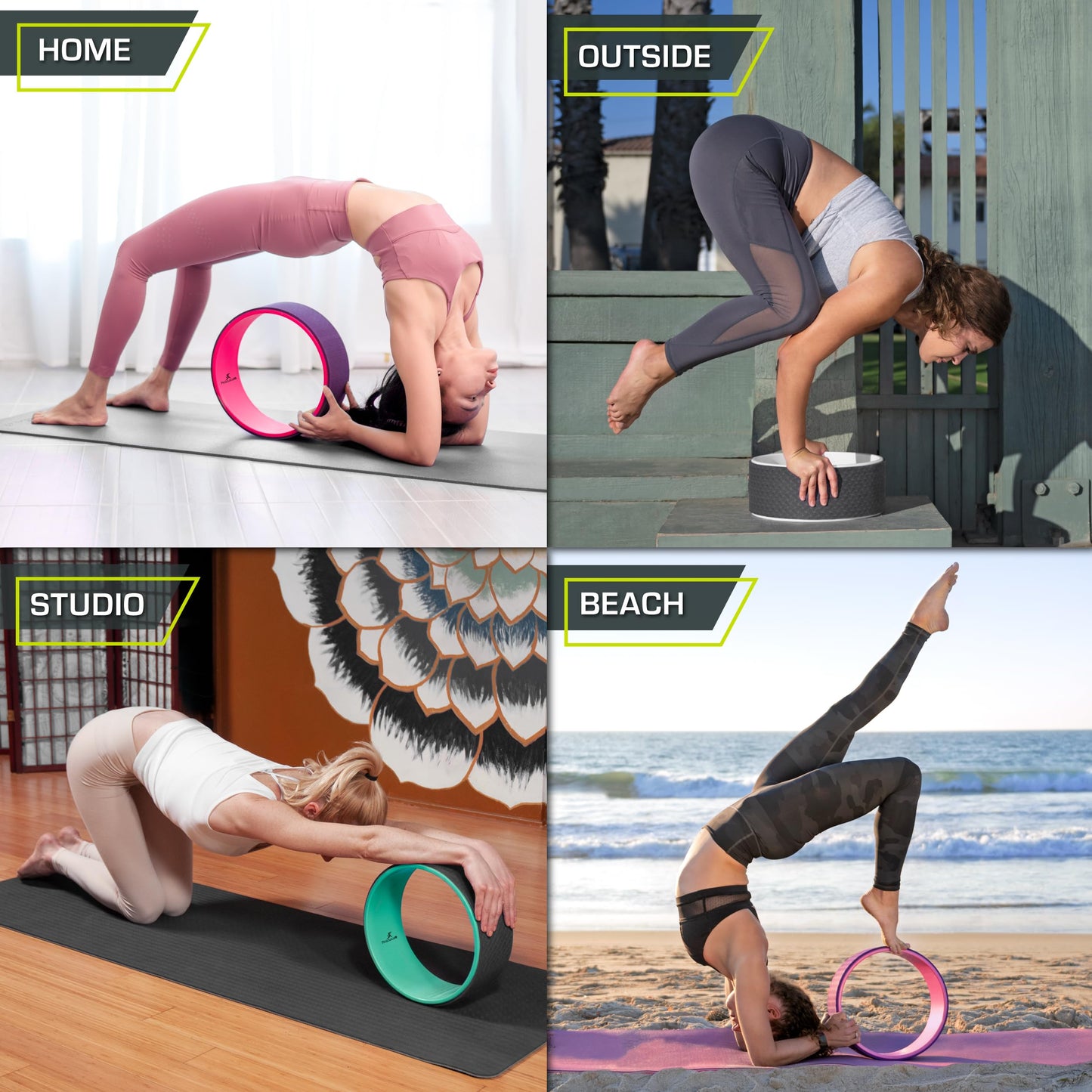 ProsourceFit Yoga Wheel - Black/White-ACA