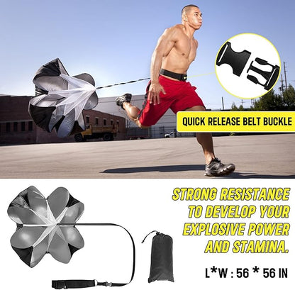 20ft Sports Agility Ladder for Men Women and Kids, Speed Youth Soccer Agility Training Equipment for Football, Exercise, Tennis, Legs Workout with Speed Parachute, Cones and Carry Bag