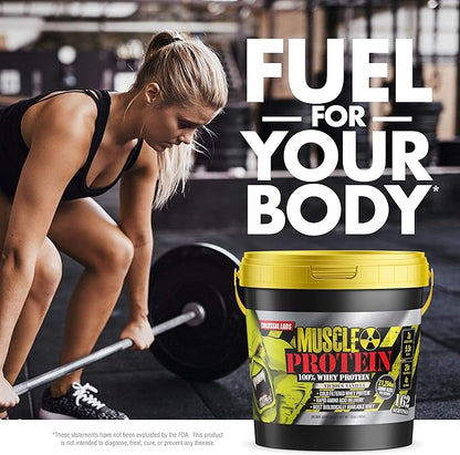 Muscle Whey Protein Flavored Protein Powder, 25,000mg Amino Acids/Serving, Cold Filtered(Packaging May Vary) (12 Pound (Bucket), Vanilla)