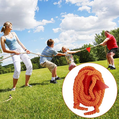 CWLAKON Tug of War Rope 40ft for Kids Adult, Outdoor Field Day Family Reunion Birthday Party Games, Orange, Includes 18 Medals, Storage Bag, Adjustable Center Flag