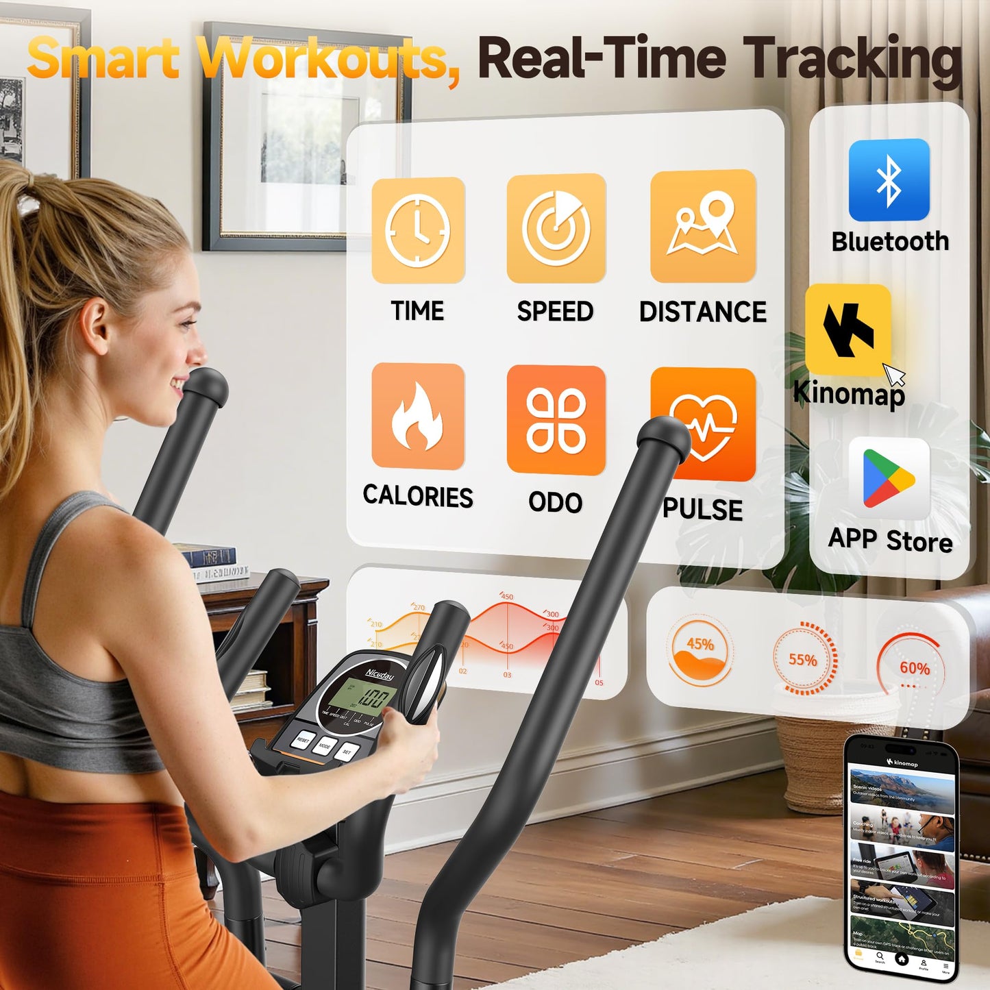 Niceday Elliptical Exercise Machine, Elliptical Machine for Home Use, Magnetic Elliptical Trainer