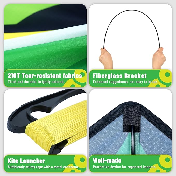 Triangular-Shaped Kite - Easy to Control, with an Eye-catching Design, it is Perfect for Outdoor Entertainment and Suitable for Beginners to use.