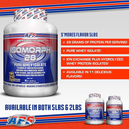 APS Nutrition Isomorph 28 Protein Powder | Pure Whey Isolate | Cold Pressed, Ultra- Filtered, & Ion Exchange Isolates | 28g Protein | 5 Pound (S?™Mores)