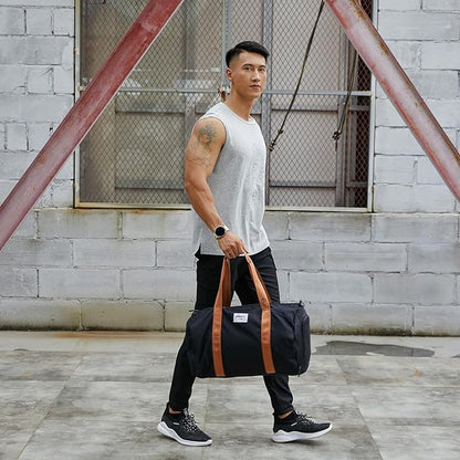 BE SMART Waterproof Mens Gym Bag with Shoe Compartment, Duffle Bags with Wet Pocket for Men, Lightweight Large Sport Duffel Option for Overnight Weekender, Fitness, Swim, Boxing,Travel