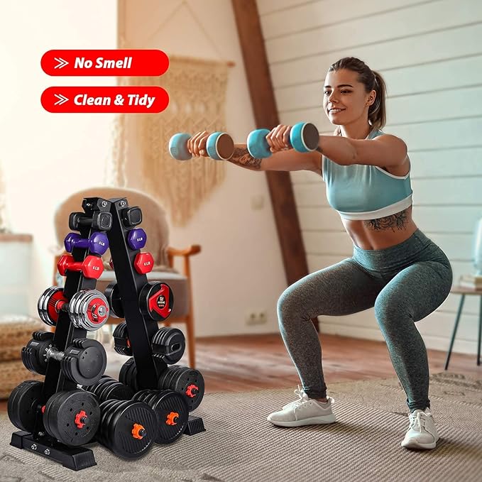 Dumbbell Rack Stand Only, Weight Rack for Dumbbells Compact A-Frame Home Gym Space Saver (480/800 LBS Weight Capacity, 2025 New Version)