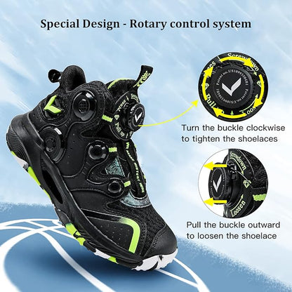 VITUOFLY Kids Basketball Shoes Boys Air Cushion Sneakers Girls Mid Top School Hoops Shoes Non-Slip Outdoor Sports Running Gym Comfortable Durable Little Kid/Big Kid
