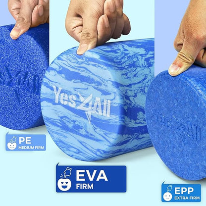 Yes4All EVA Firm Foam Roller for Back - Round Back Roller for Exercise, Yoga & Pilates 12/18/24/36 inch