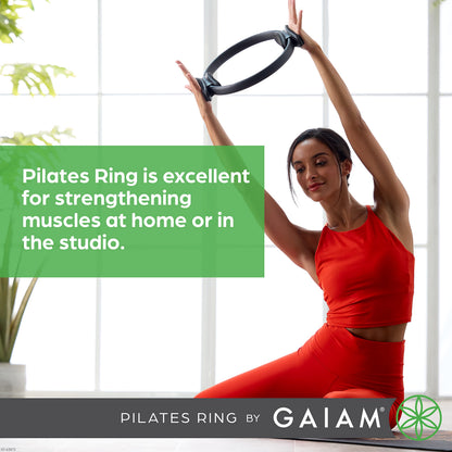 Gaiam Pilates Ring Fitness Circle, Toning Arms, Legs & Core (15", Black)