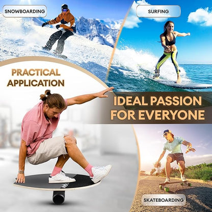 Yes4All 2-in-1 Balance Boards Set, 9 Adjustable Modes Surf Trainer, Wobble Board Exercise for Adults, Includes Roller & Ball