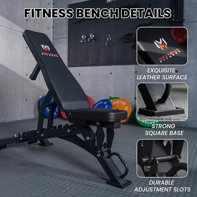 Adjustable Weight Bench, 1300lbs Capacity Heavy Duty Workout Bench for Home and Garage Gym, Multi-Position Backrest and Seat Strength Training Bench