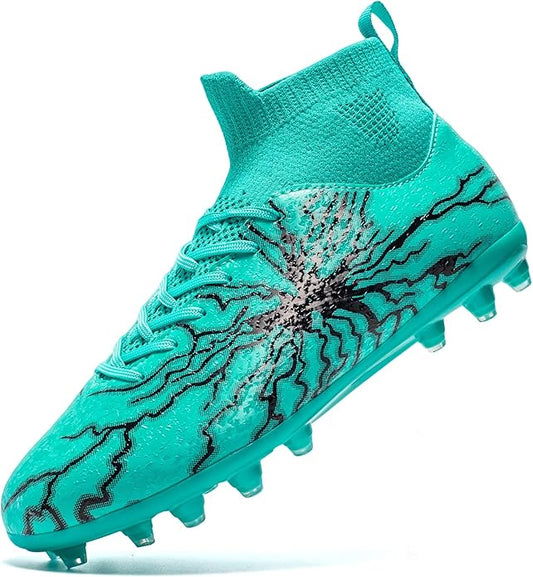 Kids Soccer Cleats Boys Girls Training Football Cleats Youth High-top Soccer Shoes for Little/Big