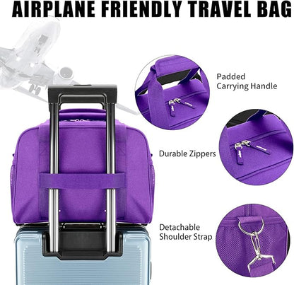 SeaRock 14 inch Small Gym Bag, Mini Duffel Bag for Women & Men, Carry On Lightweight for Travel Sport - Purple