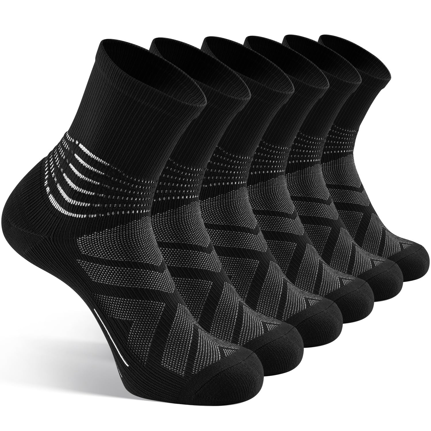 IRAMY Compression Ankle Support Crew Socks Men Women Wicking Plantar Fasciitis Relief Running