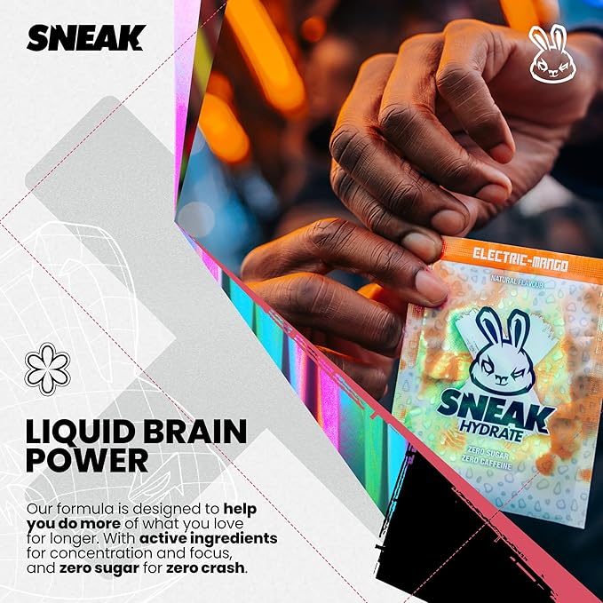 SNEAK Energy Drink Starter Pack | 9 Sachets with Monochrome Shaker | No Sugar. No Nasties. Just Natural Caffeine, Focus-Boosting Nootropics