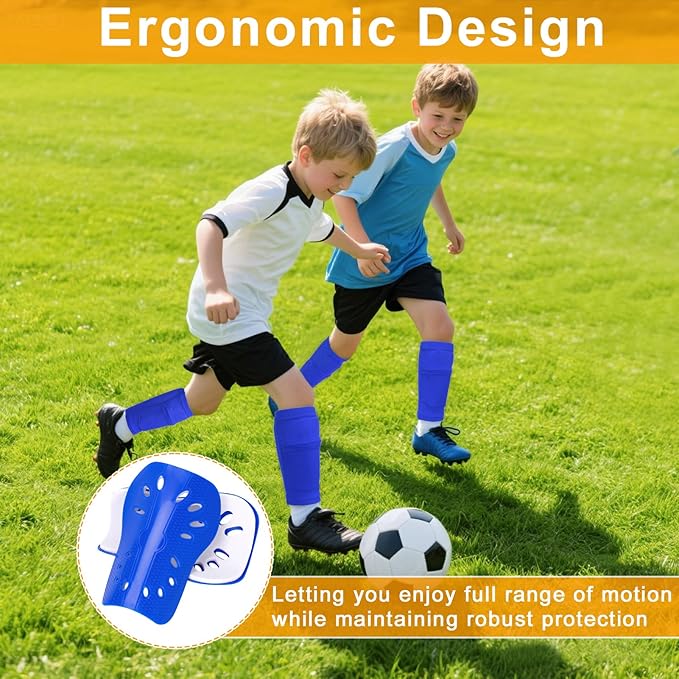 2 Pairs Shin Guards Soccer for Kids,Shin Pads Extra Lightweight Breathable Slide in Shin Guard for Football Training Match Outdoor Activities Protective Slip-in Shin Guards for Boys Girls
