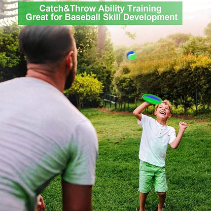 Jalunth Ball Catch Set Games Toss Paddle - Pool Beach Toys Back Yard Outdoor Games Backyard Throw Sticky Set Age 3 4 5 6 7 8 9 10 11 12 Years Old Boys Girls Kids Adults Family Easter Gifts Azure