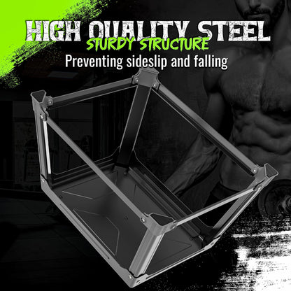 GanFindX Metal Plyometric Jump Box 12 Inch Steel Box for Home Gym Training