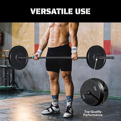 Tribe WOD Olympus Barbell Bar & Weight Bar - Durable, Bend-proof for Men and Women, Multipurpose Cerakote Weightlifting and Powerlifting Barbell for Home and Gym - Maximum Training Adaptability