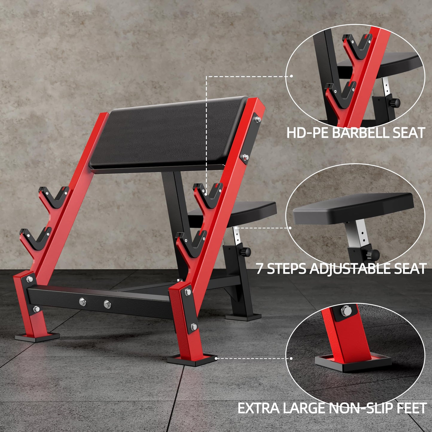 AOWINNOX Preacher Curl Bench, Seated Barbell and Dumbbell Workout Machine